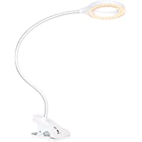 Los mejores  - Lámpara de escritorio- JKSWT Clip en luz de lectura Anillo de luz LED con 3 modos de color- 9 atenuador de brillo- 60…